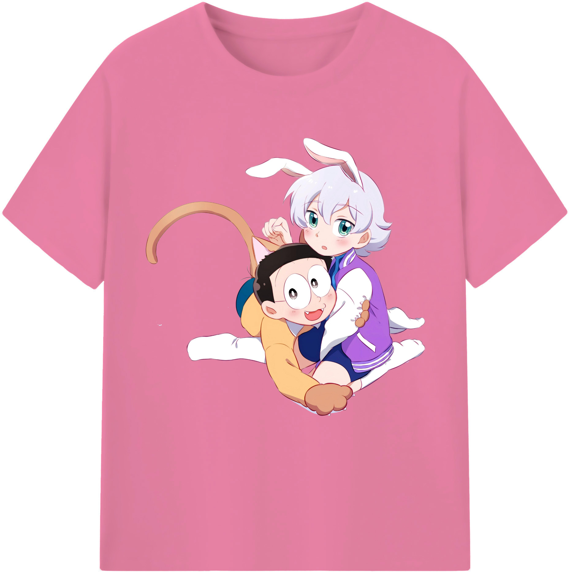 （画像用） ドラえもん 野比 のび太 Doraemon Nobita Nobi 綿100％半袖Tシャツ（フロントプリント）